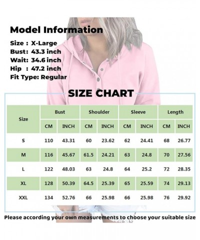 Hoodies For Women,2023 Casual Long Sleeve Drawstring Sweatshirt Lightweight Button Down Loose Fit Pullover C-blue $9.15 Activ...