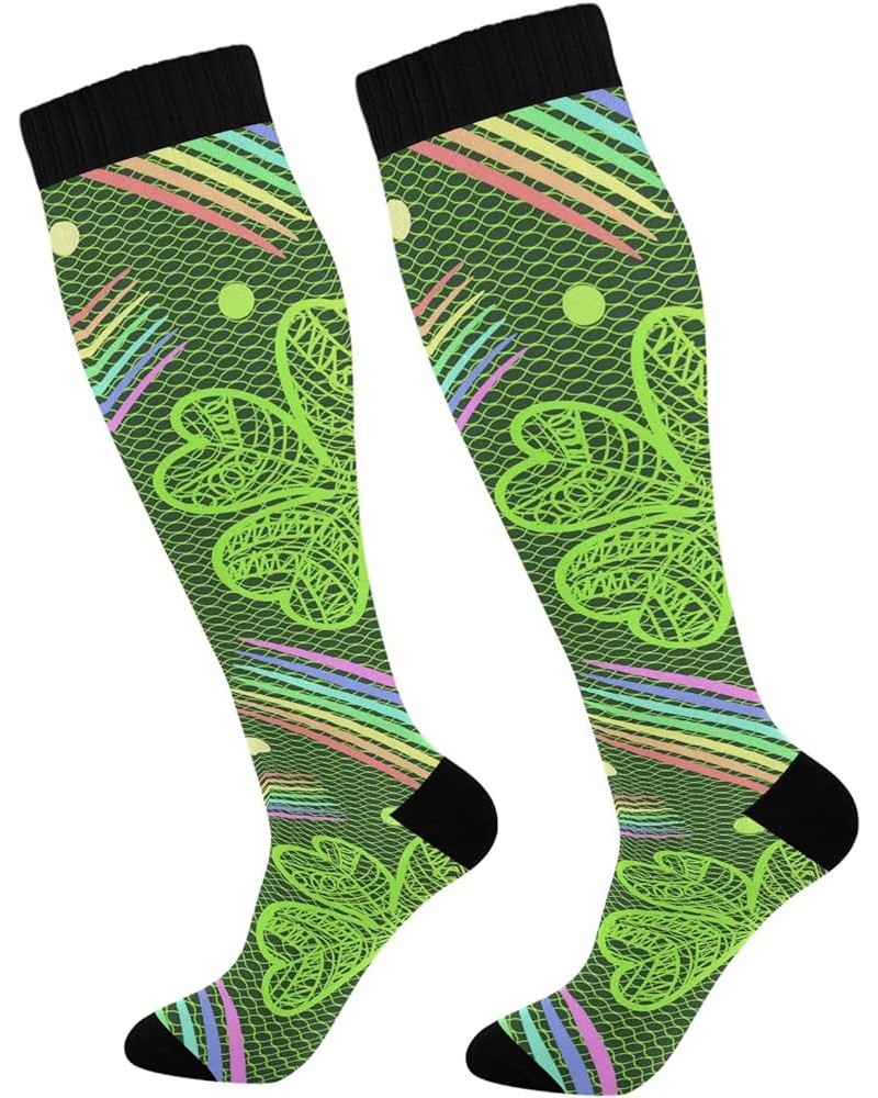 Black Cats Compression Socks for Women and Men Circulation Cute Long Socks for Athletic Running 2 1 Rainbow Shamrock $8.83 Ac...