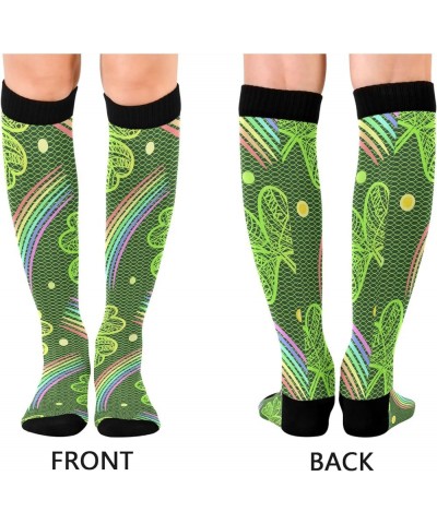 Black Cats Compression Socks for Women and Men Circulation Cute Long Socks for Athletic Running 2 1 Rainbow Shamrock $8.83 Ac...