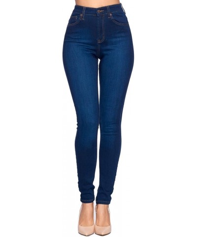 Women's High Waist Premium Modal Cotton Blend Super Stretch Skinny Jeans Dk. Blue Luvv1002 $17.84 Jeans