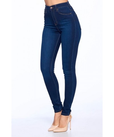 Women's High Waist Premium Modal Cotton Blend Super Stretch Skinny Jeans Dk. Blue Luvv1002 $17.84 Jeans