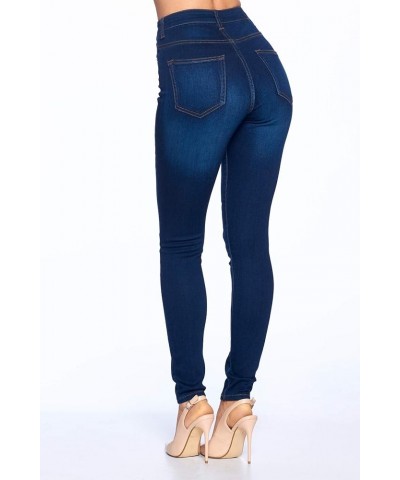 Women's High Waist Premium Modal Cotton Blend Super Stretch Skinny Jeans Dk. Blue Luvv1002 $17.84 Jeans