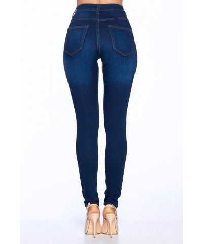 Women's High Waist Premium Modal Cotton Blend Super Stretch Skinny Jeans Dk. Blue Luvv1002 $17.84 Jeans