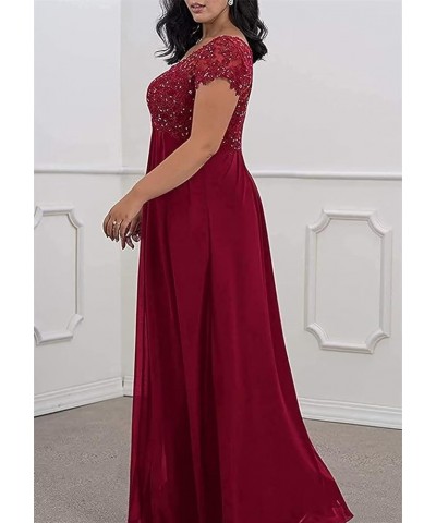 V Neck Mother of The Bride Dresses for Wedding Plus Size Lace Appliques Women's Long Formal Wedding Party Prom Gowns Hot Pink...