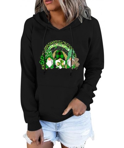 Womens St Patricks Day Hoodies Irish Shamrock Clover Sweatshirt Pullover Long Sleeve Lucky Charms Shirt for Teen Girls C1-bla...