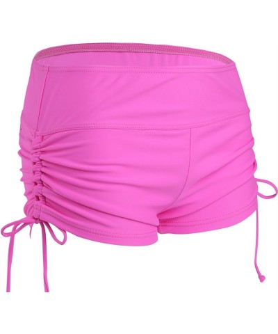 Women's Swim Boardshorts Beach Bikini Bottoms Short Swimwear with Side Ties Hot Pink $8.44 Swimsuits