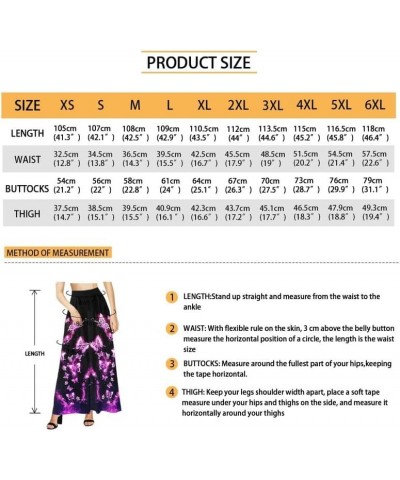 Flame Butterfly Women's Boho Comfy Palazzo Pants Retro Art Zebra Galaxy Wide Leg Lounge Pants High Waisted XS-6XL Purple Flam...