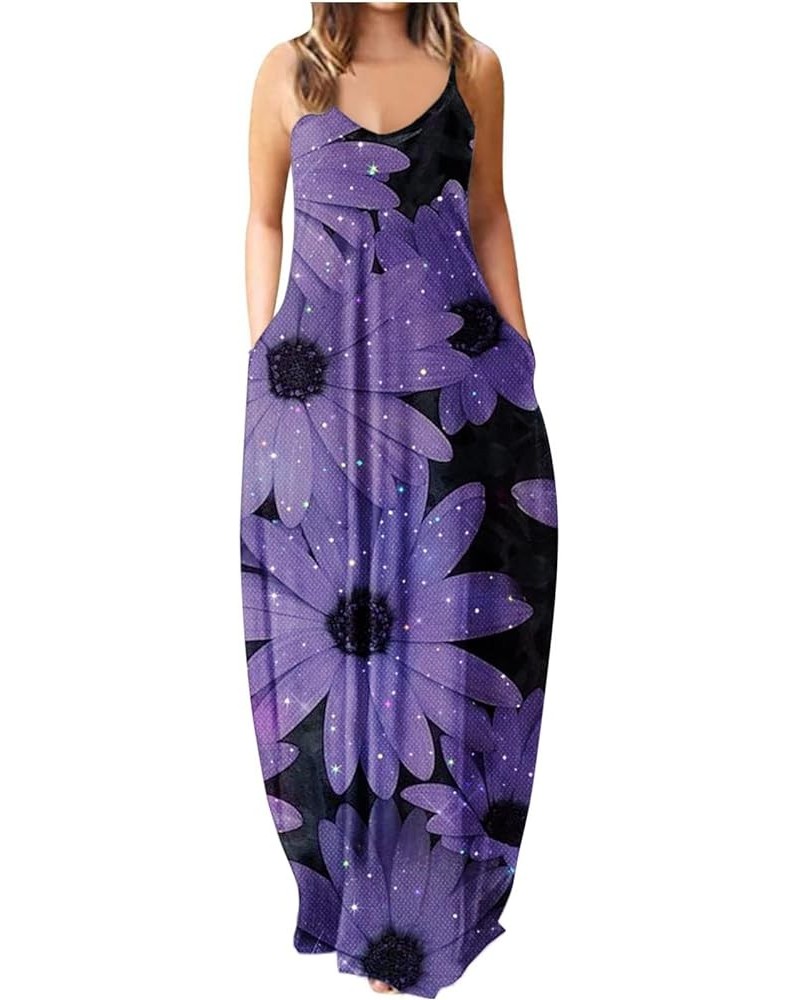 Women's Casual Maxi Dresses Summer Sexy Solid Bodycon Long Dress Floor Length Sleeveless Sundresses Plus Size 08-purple $7.75...