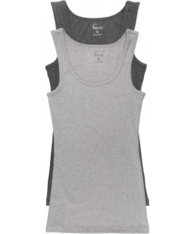 | Cotton Ribbed Tank Top | 2-Pack Charcoal Gray $10.75 Tanks