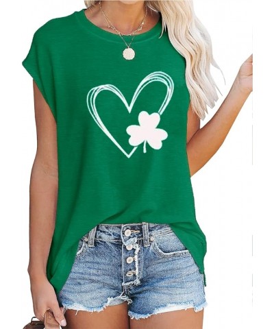 Womens Tank Top Summer Tops Sleeveless T Shirt Crew Neck Casual Loose Fitting Shirts with Pocket 3-a-green Love $11.20 Tanks