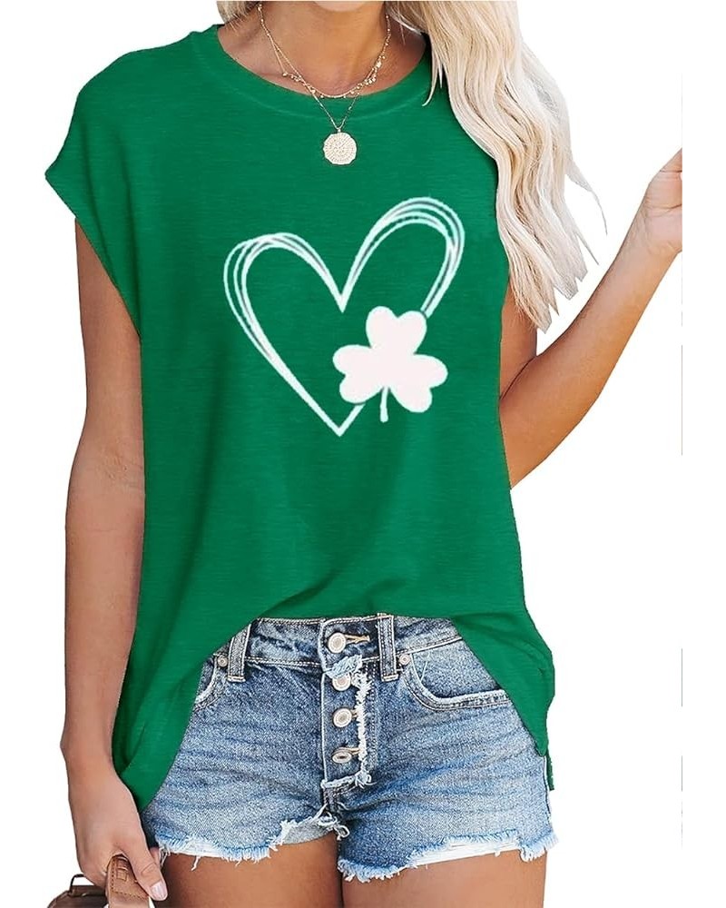 Womens Tank Top Summer Tops Sleeveless T Shirt Crew Neck Casual Loose Fitting Shirts with Pocket 3-a-green Love $11.20 Tanks