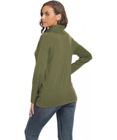 Women's Turtleneck Sweater Long Sleeve Cozy Warm Sweater Casual Lightweight Soft Pullover Jumper Tops Khaki Green $19.50 Swea...