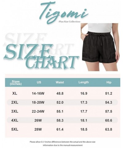 Plus Size Shorts for Women Elastic Waist Lounge Pants Summer Beach Lightweight Shorts E957-black $14.26 Activewear