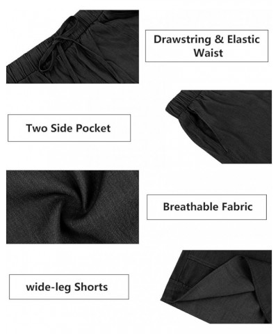 Plus Size Shorts for Women Elastic Waist Lounge Pants Summer Beach Lightweight Shorts E957-black $14.26 Activewear