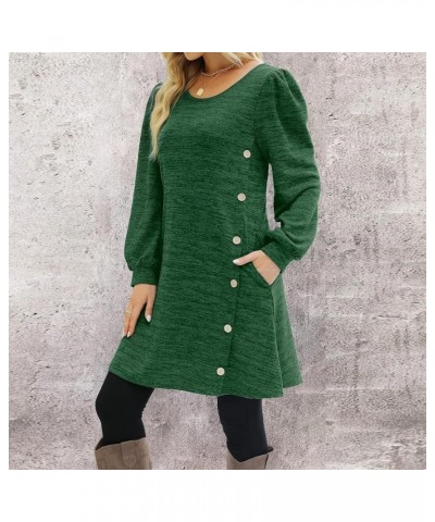 Fall Dresses for Women 2023 Trendy Casual Long Sleeve Dress Loose Fit Swing T-Shirt Dress Winter Dress with Pockets B Dark Gr...