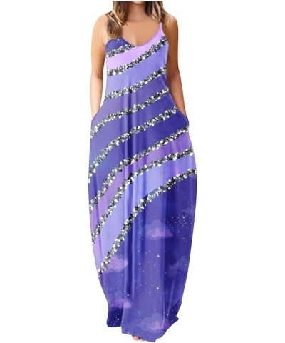 Women's Casual Maxi Dresses Summer Sexy Solid Bodycon Long Dress Floor Length Sleeveless Sundresses Plus Size 09-purple $7.75...