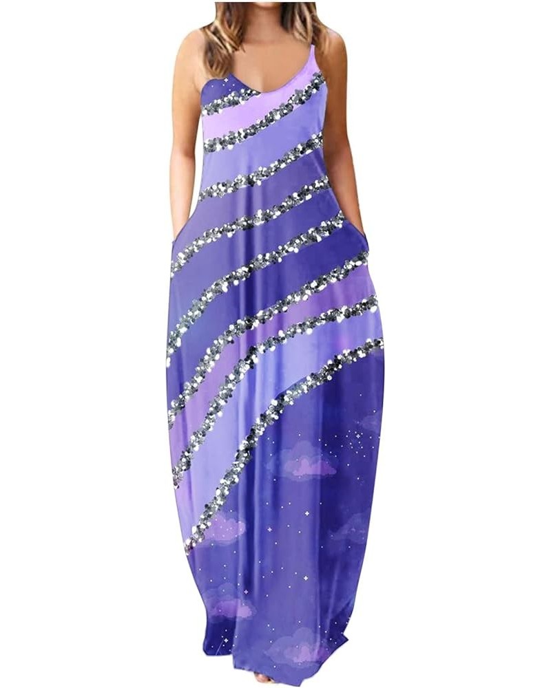 Women's Casual Maxi Dresses Summer Sexy Solid Bodycon Long Dress Floor Length Sleeveless Sundresses Plus Size 09-purple $7.75...