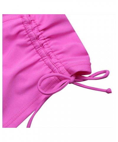 Women's Swim Boardshorts Beach Bikini Bottoms Short Swimwear with Side Ties Hot Pink $8.44 Swimsuits