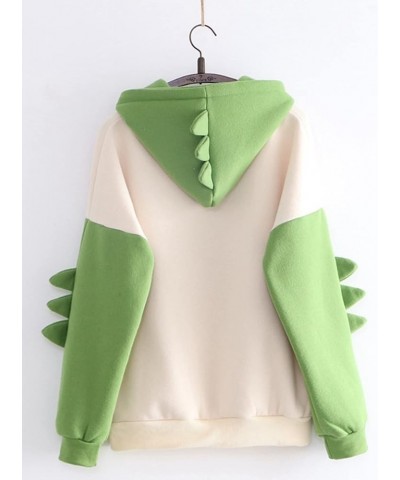 Dinosaur Hoodie Kawaii Pullover Cute Hooded Sweatshirt For Teengirls Green $19.19 Hoodies & Sweatshirts