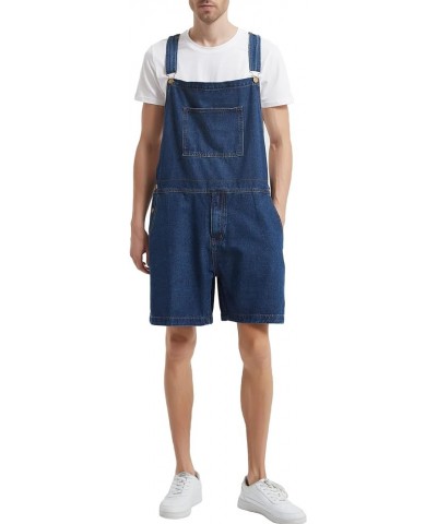 Men's Women's Overalls Shorts Denim bib Overalls Adjustable Straps Jumpsuit Jean Rompers with Pockets Navy $18.54 Overalls