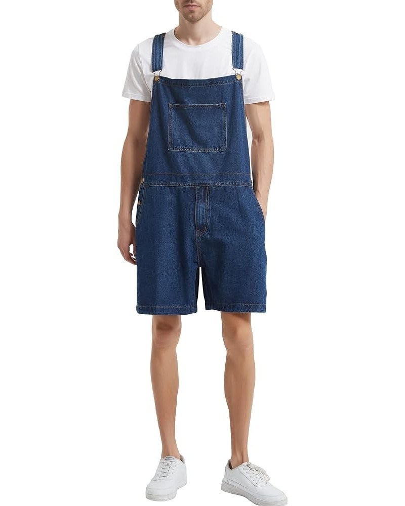 Men's Women's Overalls Shorts Denim bib Overalls Adjustable Straps Jumpsuit Jean Rompers with Pockets Navy $18.54 Overalls