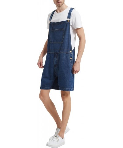 Men's Women's Overalls Shorts Denim bib Overalls Adjustable Straps Jumpsuit Jean Rompers with Pockets Navy $18.54 Overalls