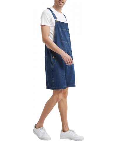 Men's Women's Overalls Shorts Denim bib Overalls Adjustable Straps Jumpsuit Jean Rompers with Pockets Navy $18.54 Overalls