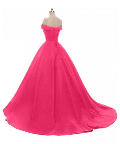 Women's Off Shoulder Ball Gown Satin Quinceanera Dresses Prom Dress Princess Dresses Formal Gowns Blue $42.68 Dresses