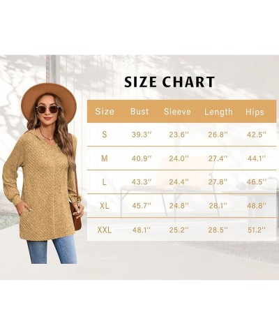 Sweaters for Women V Neck Hoodies Basic Sweatshirt Long Sleeve Tunics Tops Fall Clothes with Pockets 2023 S-2XL 05-yellow $7....