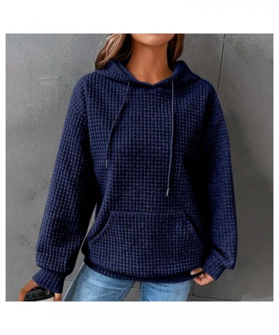 Trendy Hoodies for Women 2023 Waffle Oversized Sweatshirt Loose Fit Casual Comfy Long Sleeve Top Plus Size Cozy Pullover A2-b...