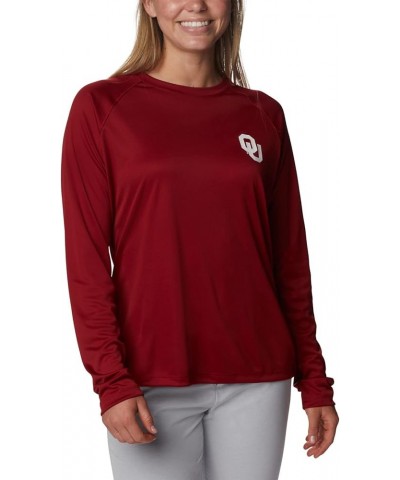 Women's Collegiate Tidal Tee Ls Shirt Oklahoma Sooners X-Large Ok - Red Velvet, White $11.61 T-Shirts