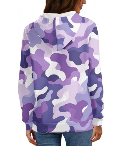 Women's College Sweatshirts Long Sleeve Drawstring Hoodies for Teen Girls Sport Hooeded Pullover Size XS-6XL 00-purple Camo $...