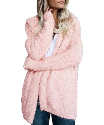 Women's Fleece Oversized Sweatshirt Fuzzy Zip Up Pullover Long Sleeve Plus Size Tops Sherpa Jackets With Pockets 7a-pink $12....