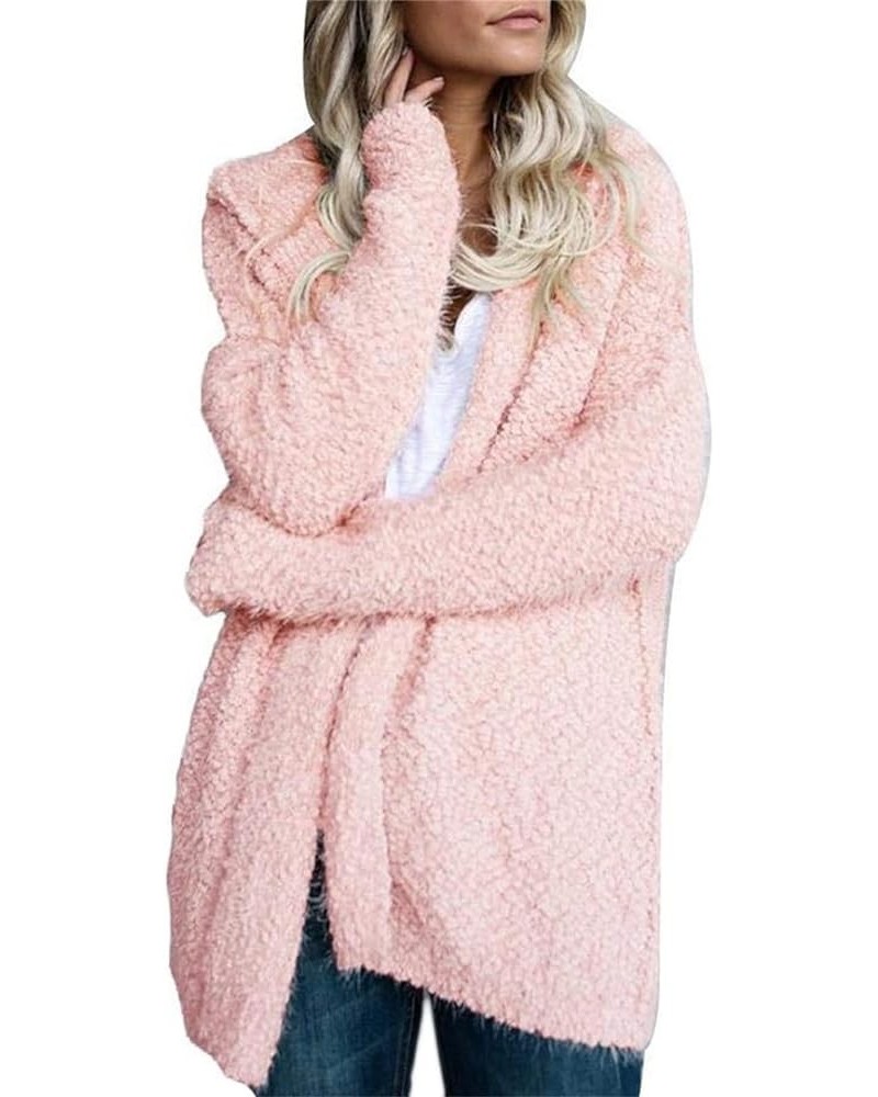 Women's Fleece Oversized Sweatshirt Fuzzy Zip Up Pullover Long Sleeve Plus Size Tops Sherpa Jackets With Pockets 7a-pink $12....