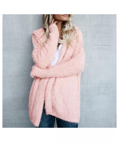 Women's Fleece Oversized Sweatshirt Fuzzy Zip Up Pullover Long Sleeve Plus Size Tops Sherpa Jackets With Pockets 7a-pink $12....