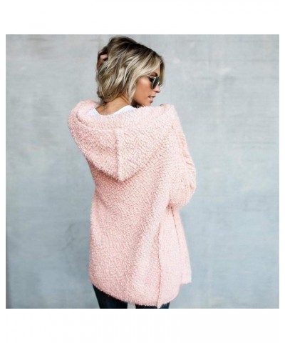 Women's Fleece Oversized Sweatshirt Fuzzy Zip Up Pullover Long Sleeve Plus Size Tops Sherpa Jackets With Pockets 7a-pink $12....