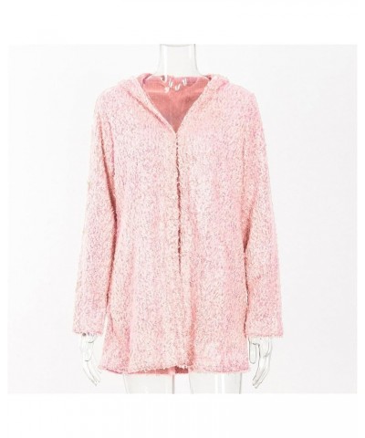 Women's Fleece Oversized Sweatshirt Fuzzy Zip Up Pullover Long Sleeve Plus Size Tops Sherpa Jackets With Pockets 7a-pink $12....