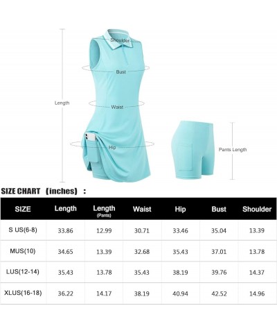 Womens Sleeveless Golf Tennis Dresses with Inner Shorts＆Pockets for Workout Exercise Geometric-white＆blue $22.03 Shirts