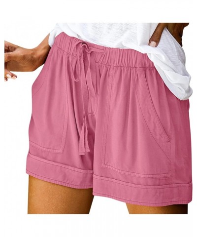 Womens Casual Comfy Shorts Summer w Pockets Wide Leg Cotton Shorts for Women Trendy Beach Pants Vacation Outfits A1pink $4.45...