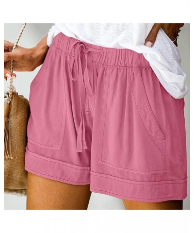 Womens Casual Comfy Shorts Summer w Pockets Wide Leg Cotton Shorts for Women Trendy Beach Pants Vacation Outfits A1pink $4.45...