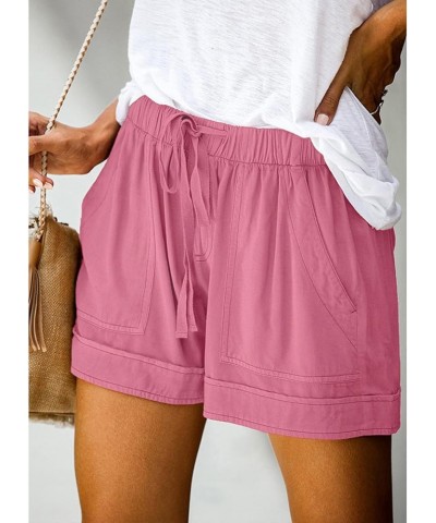 Womens Casual Comfy Shorts Summer w Pockets Wide Leg Cotton Shorts for Women Trendy Beach Pants Vacation Outfits A1pink $4.45...