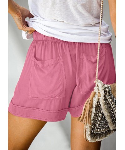 Womens Casual Comfy Shorts Summer w Pockets Wide Leg Cotton Shorts for Women Trendy Beach Pants Vacation Outfits A1pink $4.45...