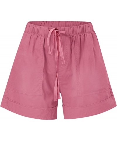 Womens Casual Comfy Shorts Summer w Pockets Wide Leg Cotton Shorts for Women Trendy Beach Pants Vacation Outfits A1pink $4.45...