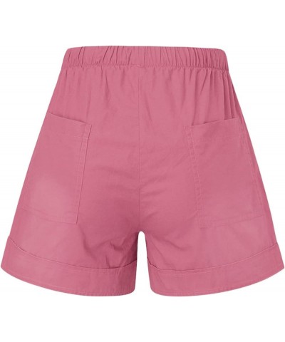 Womens Casual Comfy Shorts Summer w Pockets Wide Leg Cotton Shorts for Women Trendy Beach Pants Vacation Outfits A1pink $4.45...