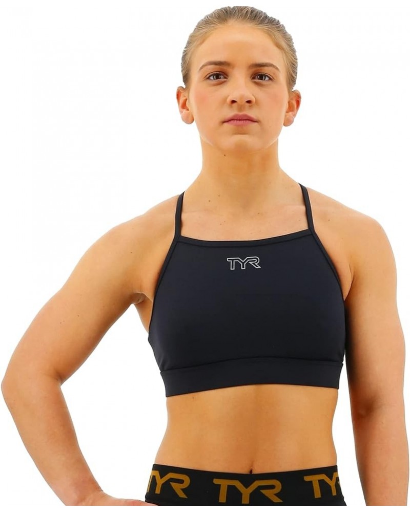 Women's High Neck Performance Sports Bra Black $25.50 Lingerie