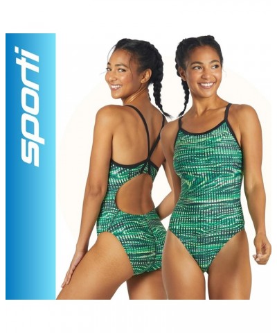 Limited Edition Thin Strap One Piece Swimsuit - Bathing Suit for Women with Comfort and Durability Drift Green $27.47 Swimsuits