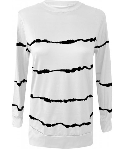 Fall Blouses For Women 2023 Casual Loose Striped Long Sleeve Pullover Tops Plus Size Crewneck Sweatshirt Shirts G05-white $10...