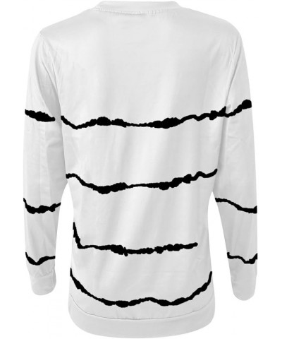 Fall Blouses For Women 2023 Casual Loose Striped Long Sleeve Pullover Tops Plus Size Crewneck Sweatshirt Shirts G05-white $10...