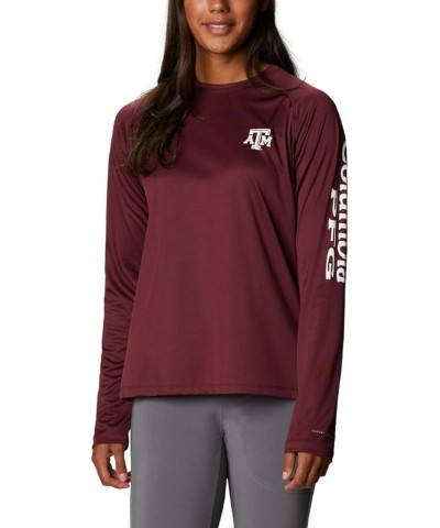 Women's Collegiate Tidal Tee Ls Shirt Texas A&M Aggies Medium Tam - Deep Maroon, White $11.61 T-Shirts