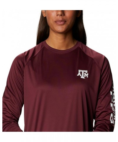 Women's Collegiate Tidal Tee Ls Shirt Texas A&M Aggies Medium Tam - Deep Maroon, White $11.61 T-Shirts